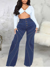 Piping Swag Wide-Leg Jeans