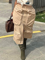 Slit-Front Cargo Skirt