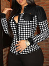 Printed-Combo Faux-Leather Shirt